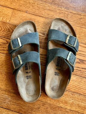Birkenstock Thyme Green Oiled Leather Arizona Sandal size 40N